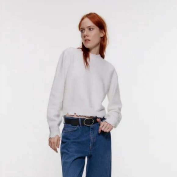 Zara Sweaters - EUC Zara White Alpaca & Wool Sweater